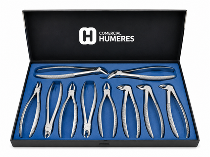 Juego de Pinzas de Extracción Dentales Profesionales 10 Piezas | Acero Quirúrgico 420J2