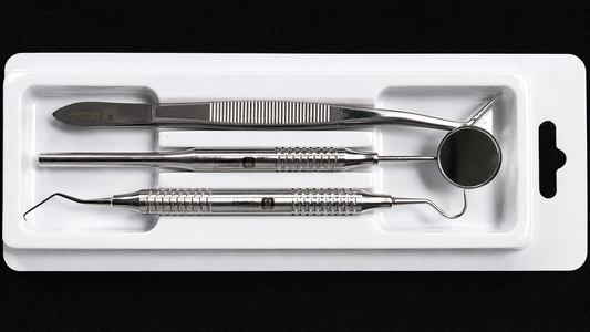 Kit Primer Examen Dental Profesional 3 Piezas | Acero Quirúrgico 420J2