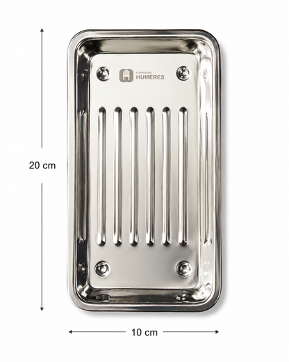 Bandeja Acanalada de Acero Inoxidable 20 x 10 cm | Instrumental Podologico