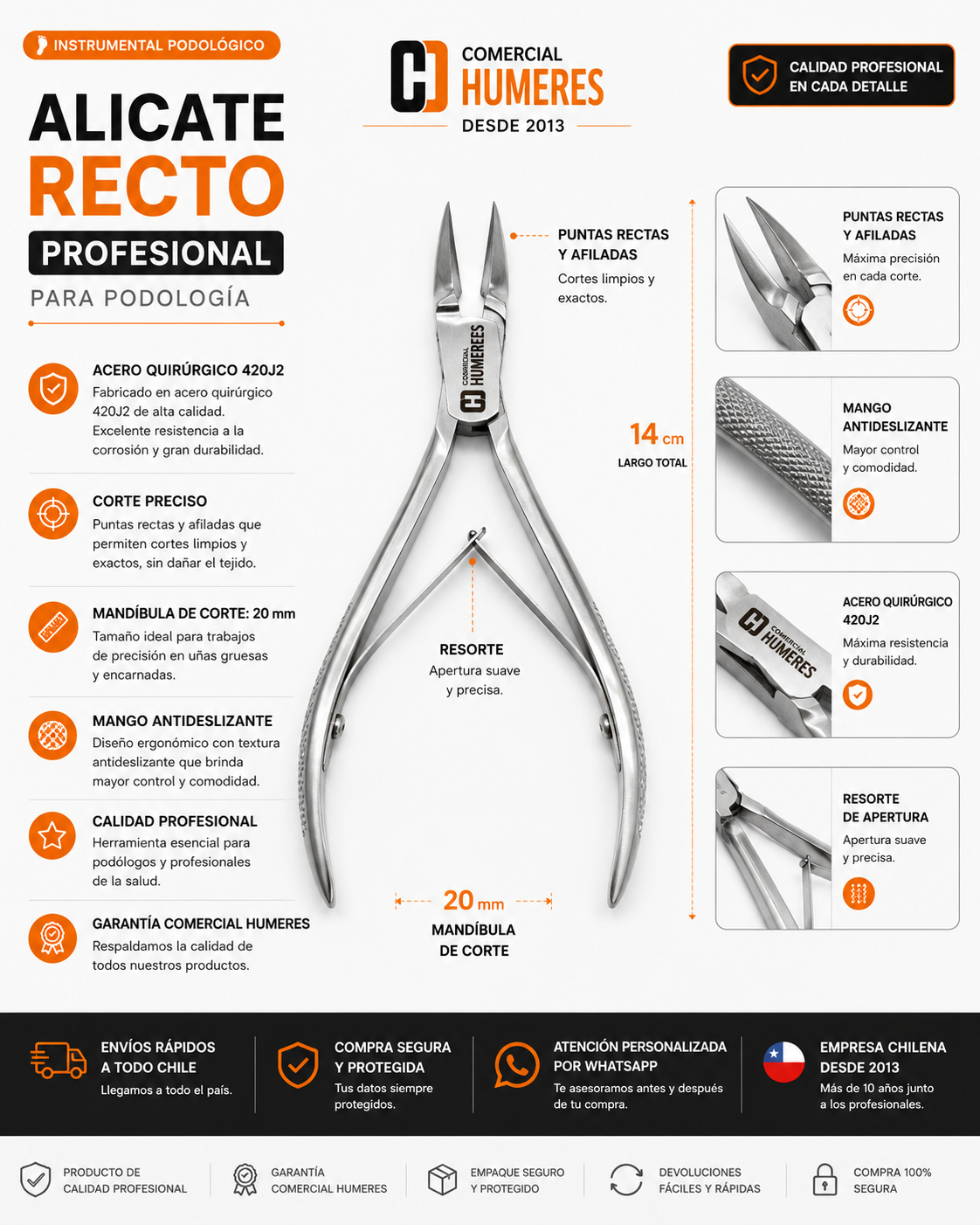 Alicate Corte Recto