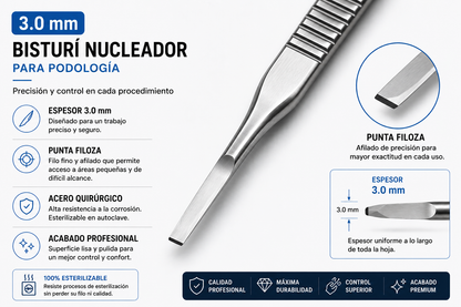 Bisturí Nucleador para Podología | 4 Medidas Disponibles