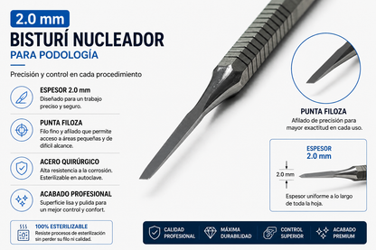 Bisturí Nucleador para Podología | 4 Medidas Disponibles