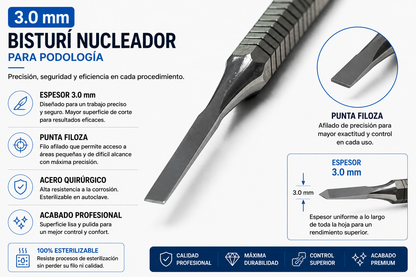 Bisturí Nucleador para Podología | 4 Medidas Disponibles