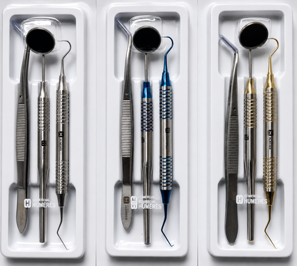 Kit Primer Examen Dental Profesional 3 Piezas | Acero Quirúrgico 420J2
