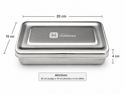Caja de Esterilización de Acero Inoxidable 20 x 10 x 4 cm | Instrumental Dental y Médico