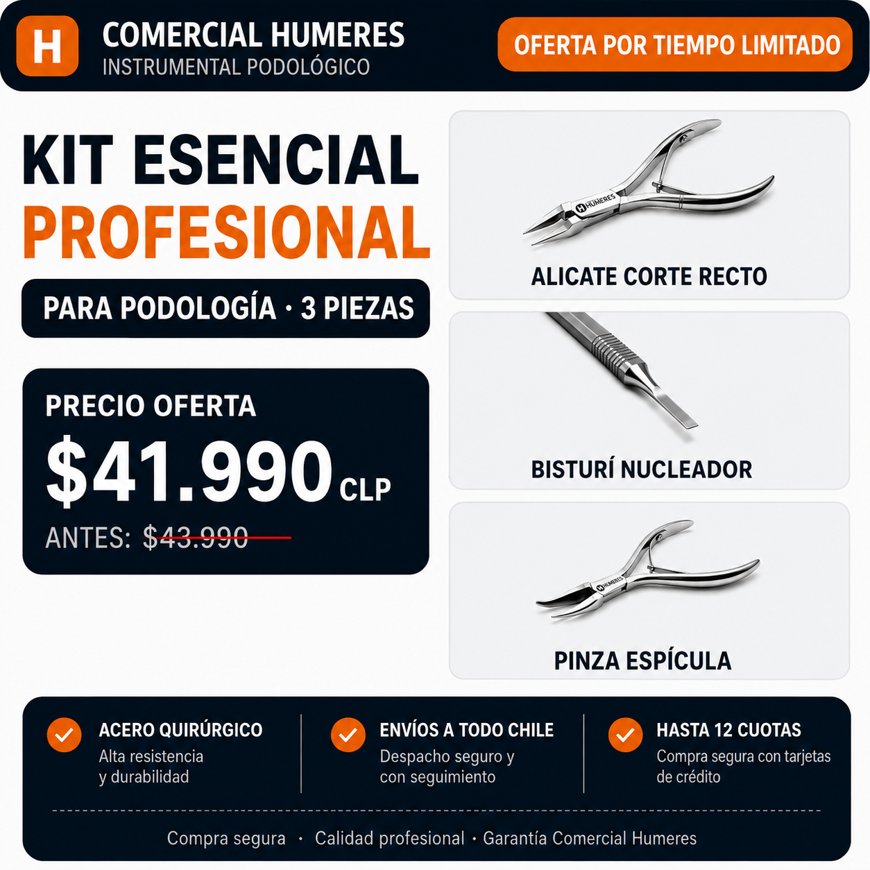 Kit Esencial  Profesional para Podología | 3 Piezas ( A )