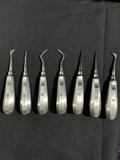 Set de Elevadores Dentales Profesionales 7 Piezas | Acero Quirúrgico 420J2
