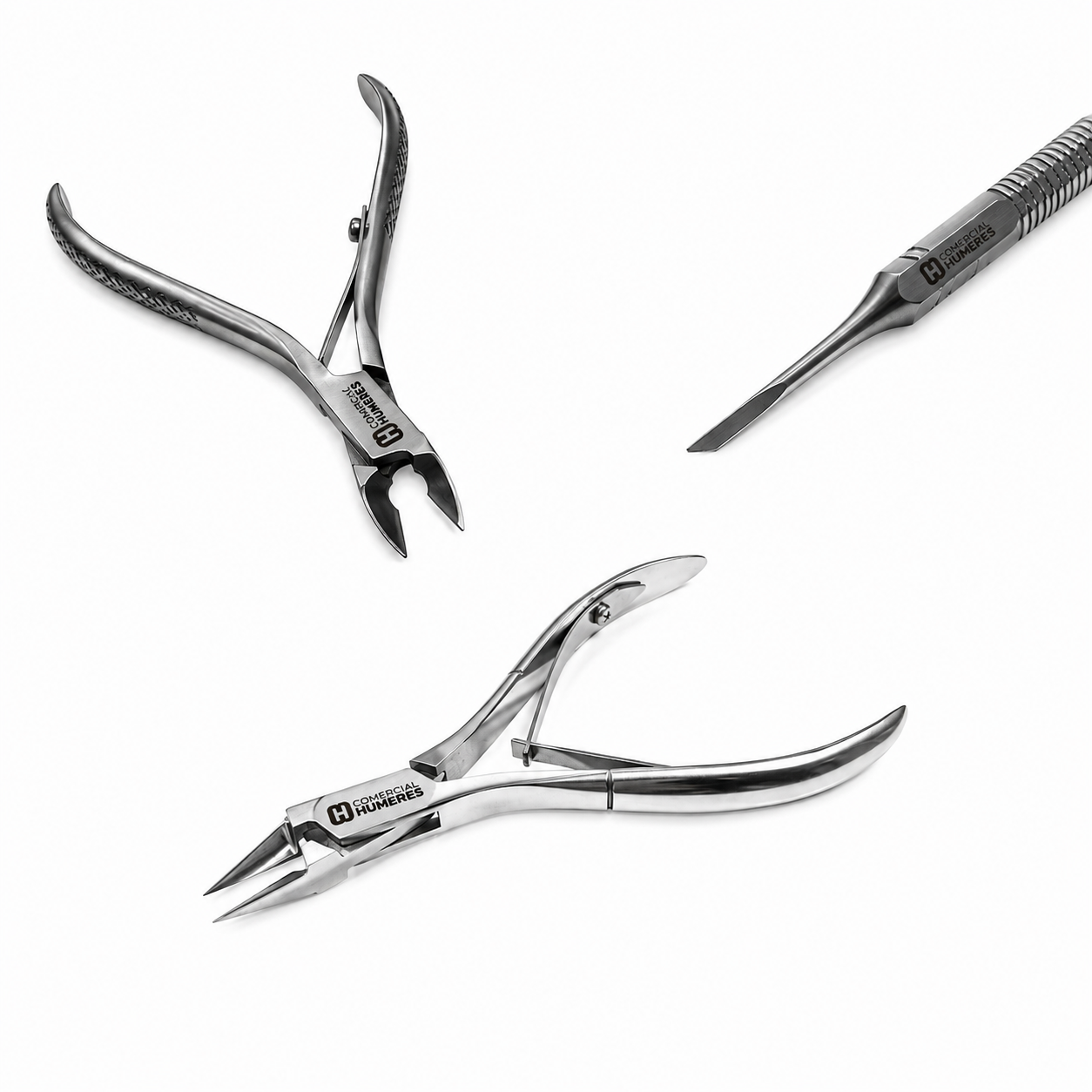 Kit Esencial de Instrumental Podológico. Corte Recto, Cutícula y Bisturí Nucleador