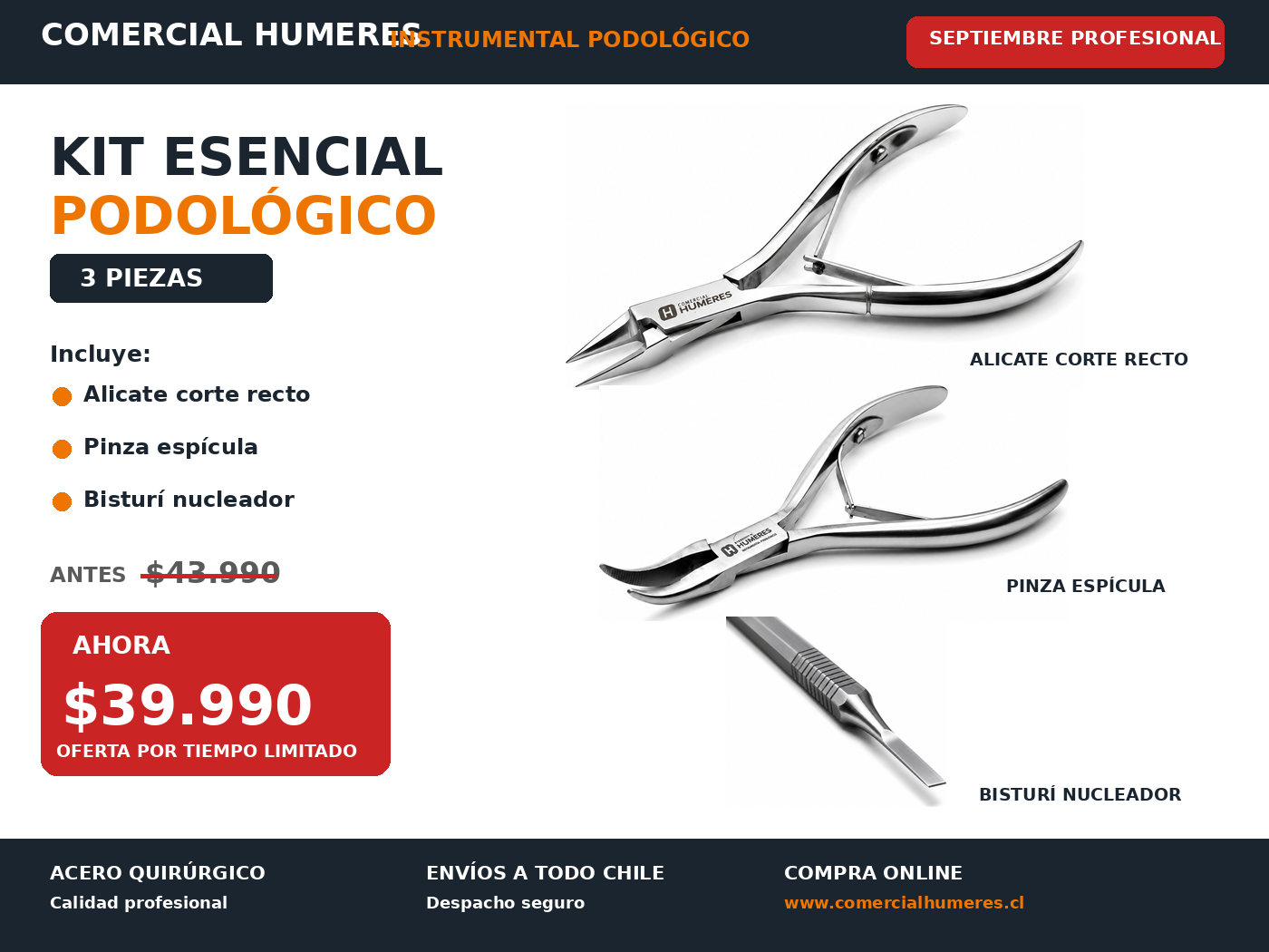 Kit Esencial  Profesional para Podología | 3 Piezas ( A )