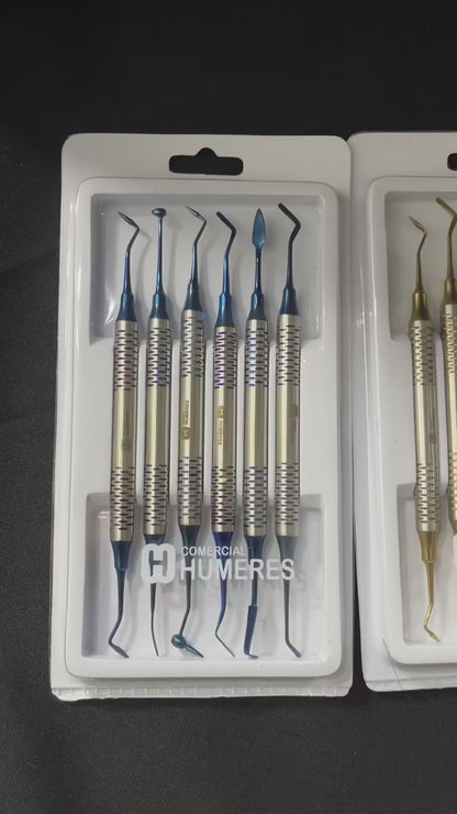 Juego de Instrumentos de Llenado Dentales Profesionales 6 Piezas | Acero Quirúrgico 420J2