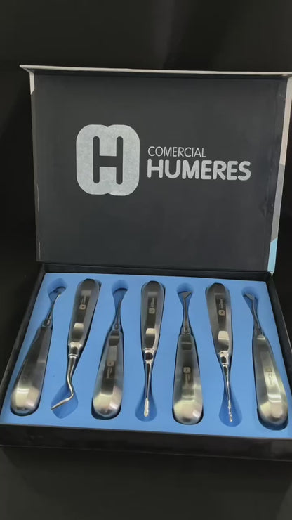 Set de Elevadores Dentales Profesionales 7 Piezas | Acero Quirúrgico 420J2